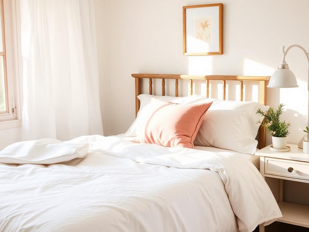 Freshly cleaned bedroom kept tidy with regular cleaning service